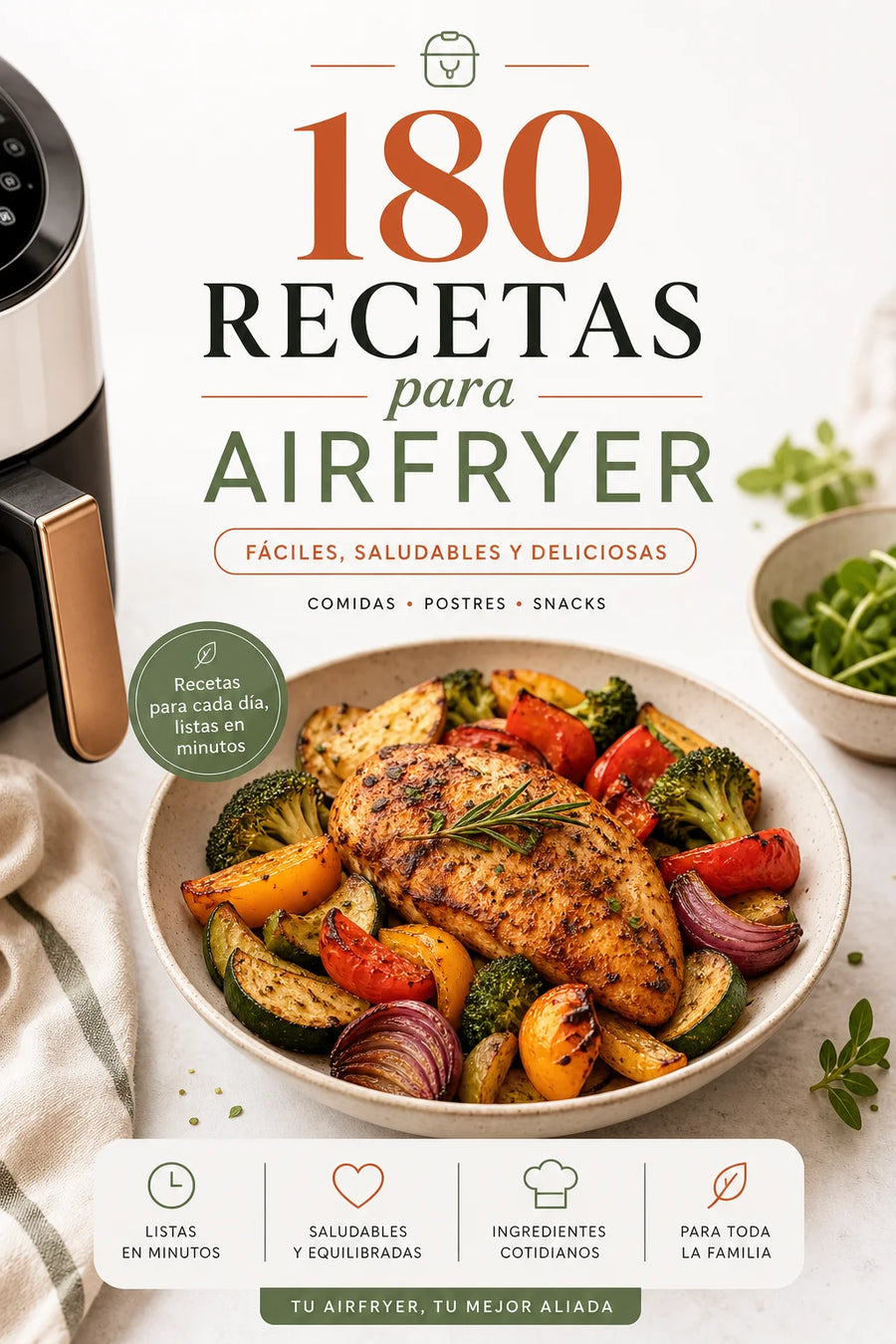 Ebook 180 recetas para airfryer