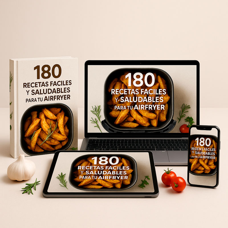 Combo 3x1 Recetas Airfryer → 180 Recetas + 2 Regalos 🎁