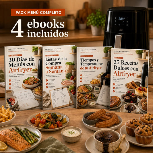 Plan Completo Airfryer: 30 Días de Menús + Listas de la Compra